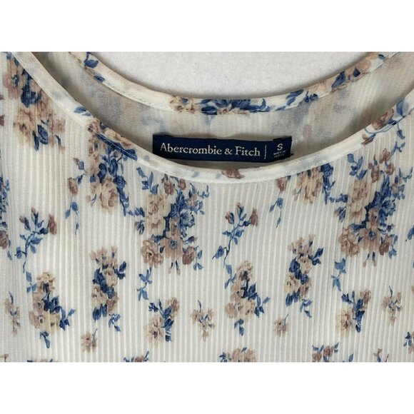 Abercrombie & Fitch size S Pleated Floral Cami Tank Top Flowy Spaghetti Strap - Picture 3 of 6